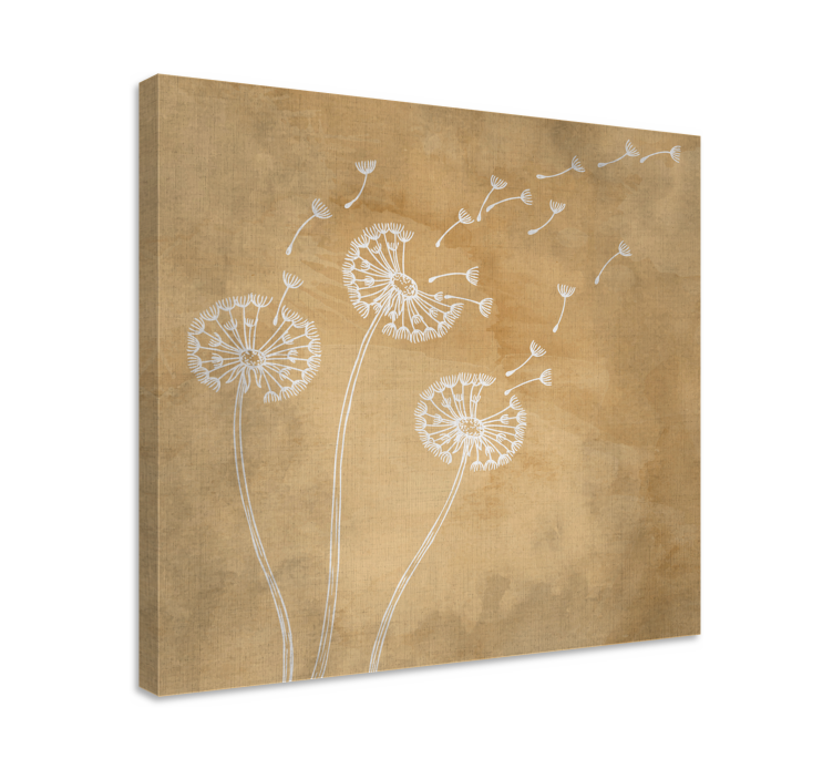 Canvas schilderij bloemen en planten paardenbloemzaad flow - TenStickers