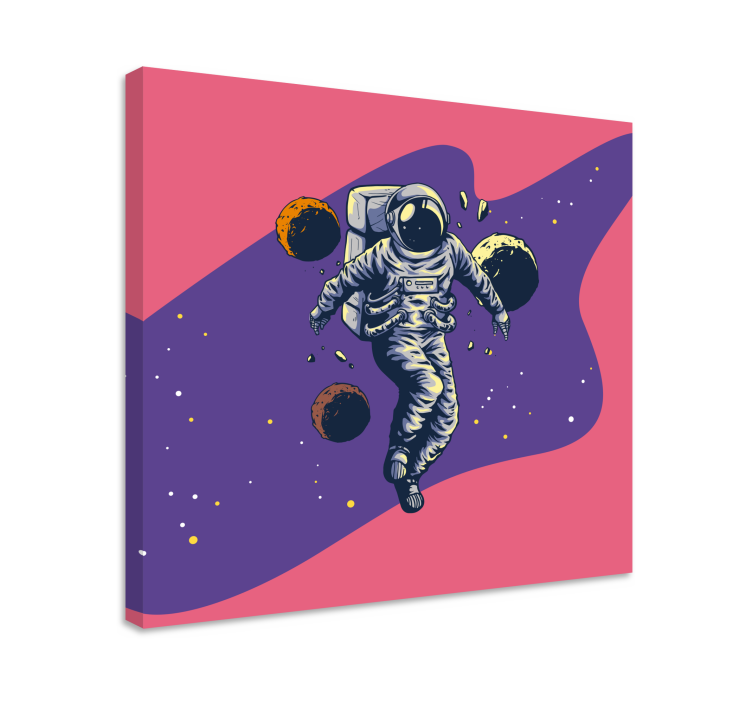 Videogame canvas cosmonaut in de kosmos - TenStickers