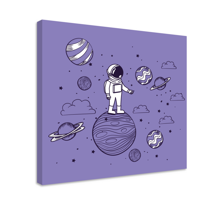 Videogame canvas astronaut in de ruimte verkennen - TenStickers