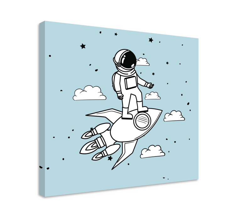 Canvas stilleven en fruit ruimteavontuur astronaut - TenStickers