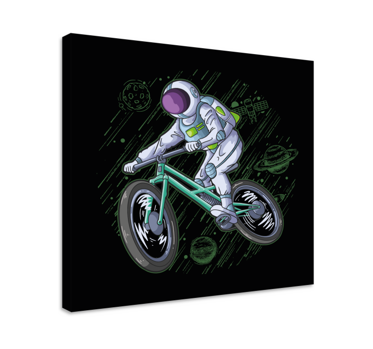 Videogame canvas astronaut op fiets - TenStickers