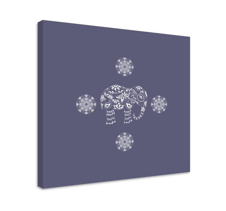 Canvas schilderij olifant decoratief olifantenmotief - TenStickers