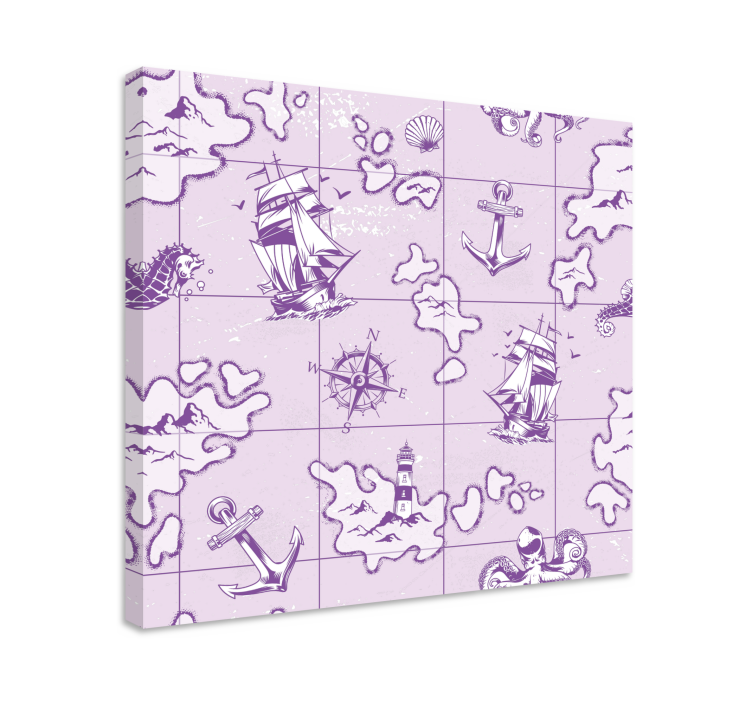 Canvas schilderij marine vintage nautische kompas - TenStickers