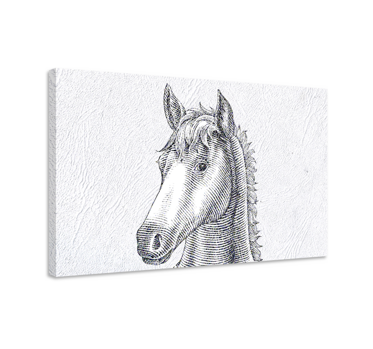 Paarden schilderij op canvas elegante paarden schets - TenStickers