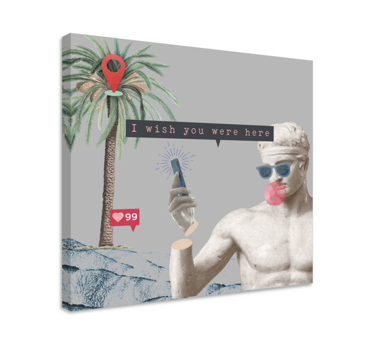 Je wenst dat je hier was Canvas schilderij tekst - TenStickers