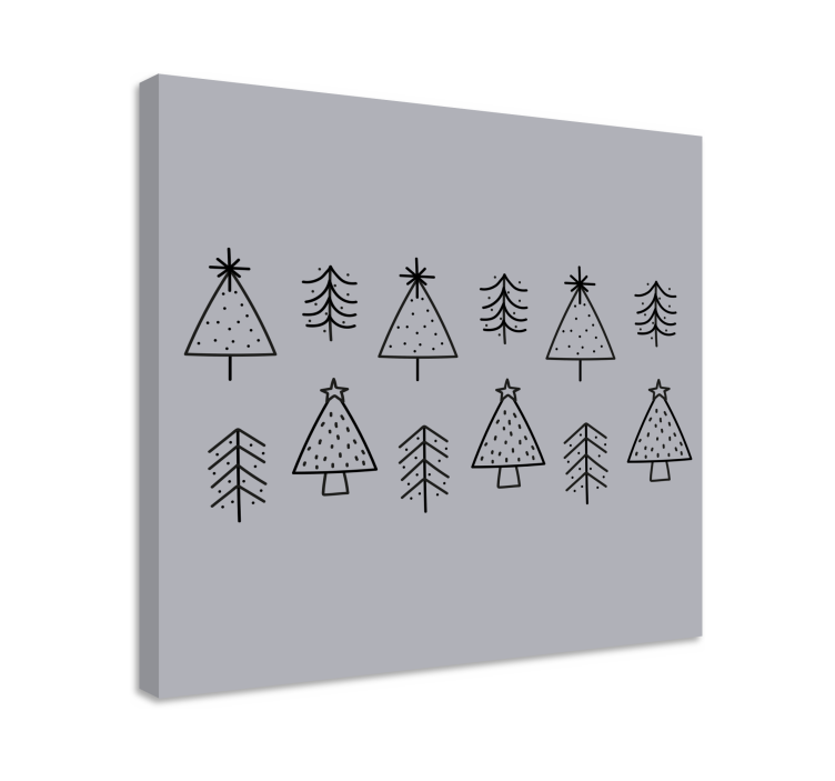 Canvas bomen gestileerde kerstbomen - TenStickers