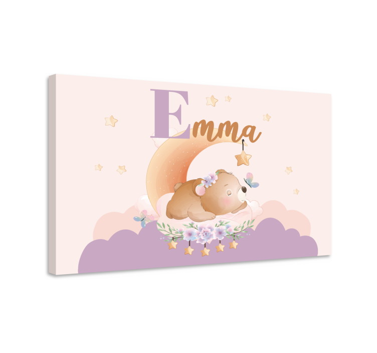 Canvas schilderij baby's babybeer dromen - TenStickers