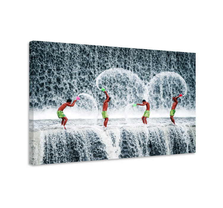 Canvas schilderij sport water splash spelen - TenStickers