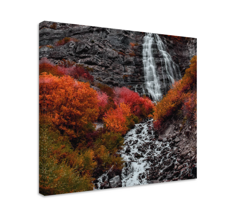 Canvas landschap herfstwaterval landschap - TenStickers