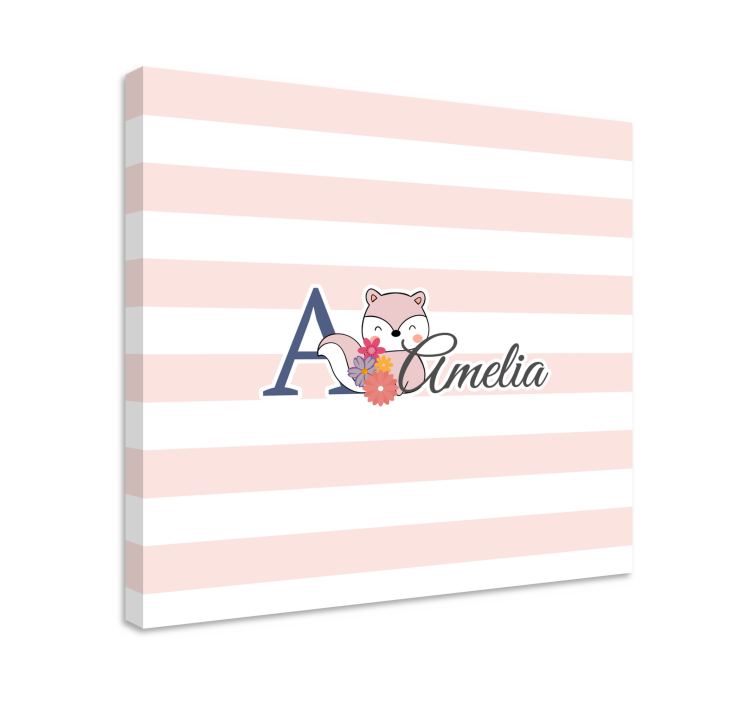 Canvas schilderij baby's schattige vos personalisatie - TenStickers