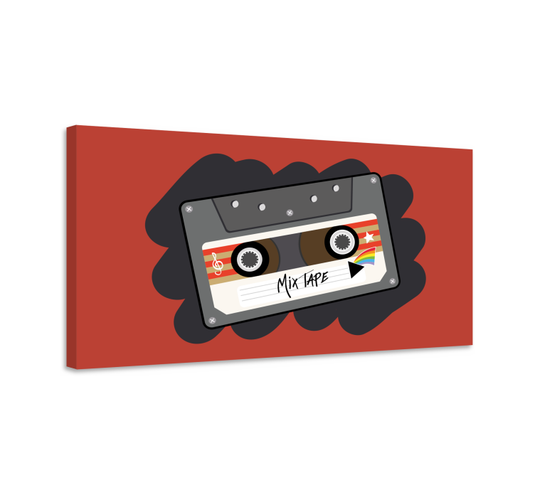 Canvas schilderij muziek retro mixtape ontwerp - TenStickers