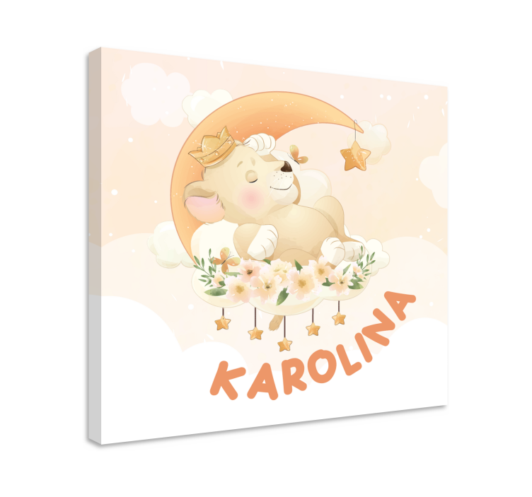 Slapende beer droomt Canvas schilderij baby's - TenStickers