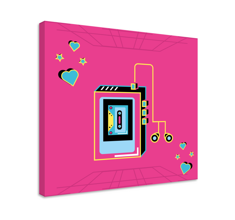 Canvas schilderij muziek retro cassette liefde - TenStickers