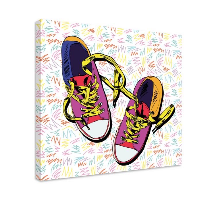 Canvas schilderij superhelden kleurrijk sneakerdesign - TenStickers