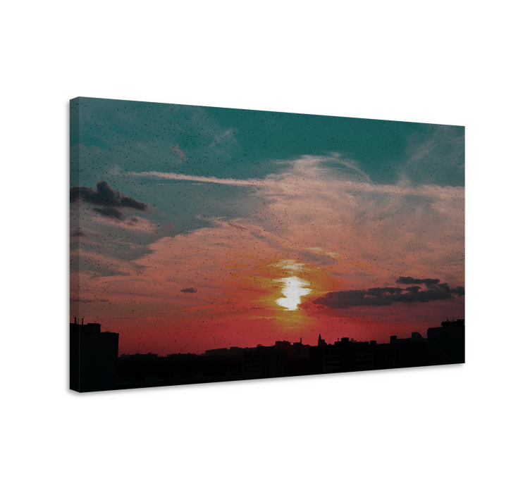 Canvas landschap schemering stedelijke skyline - TenStickers