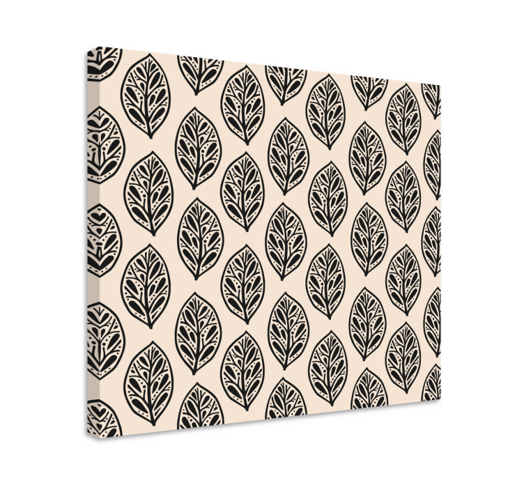 Canvas schilderij bloemen en planten elegant bladerenpatroon - TenStickers