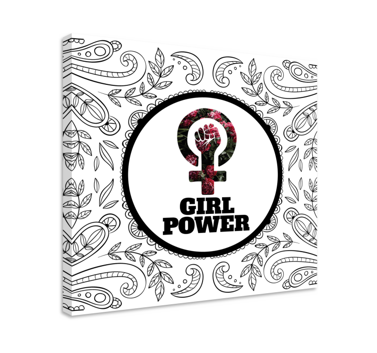 Canvas schilderij tekst girl power symbool - TenStickers