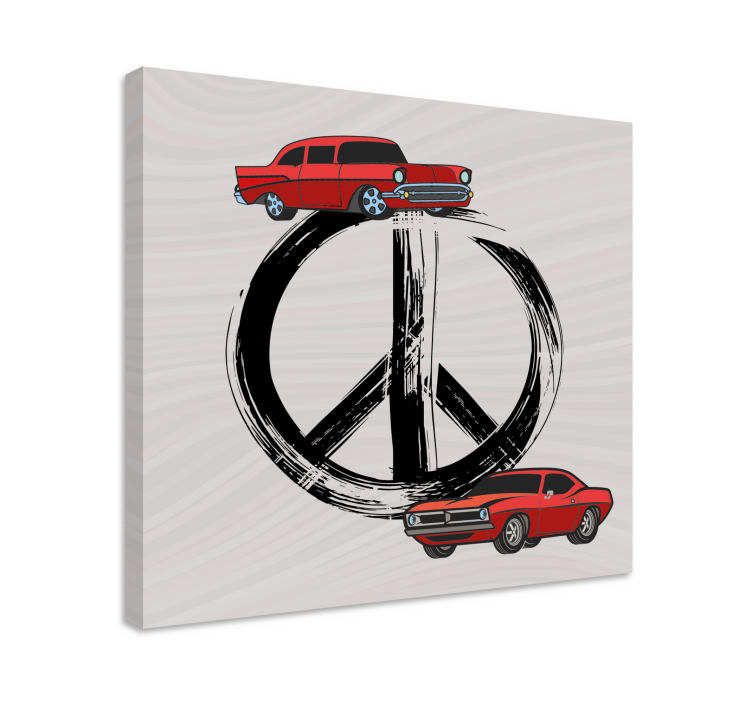 Canvas schilderij sport classic cars vrede - TenStickers