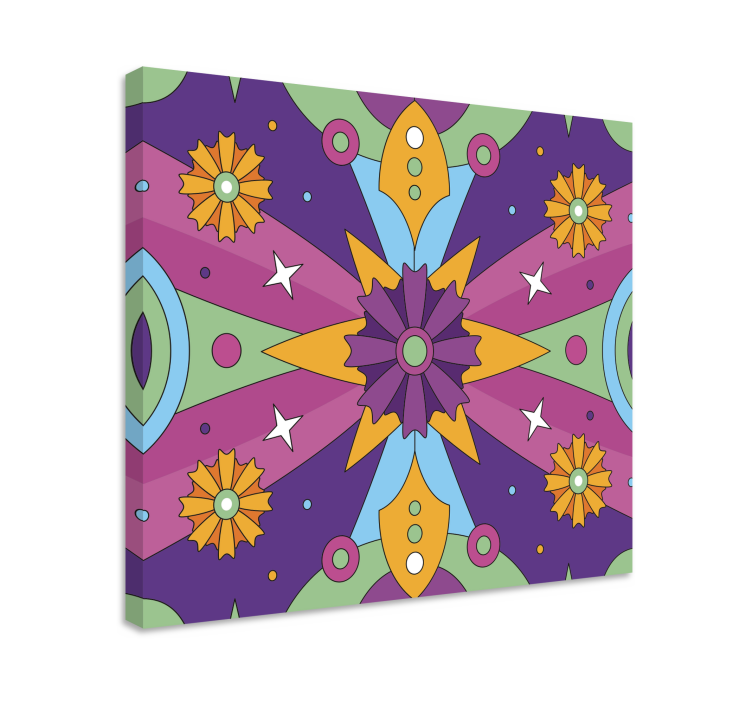 Canvas schilderij abstract kleurrijk geometrisch patroon - TenStickers