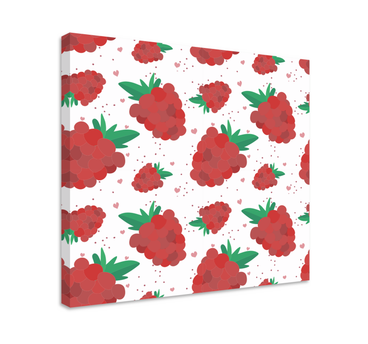 Frambozen genot Canvas stilleven en fruit - TenStickers