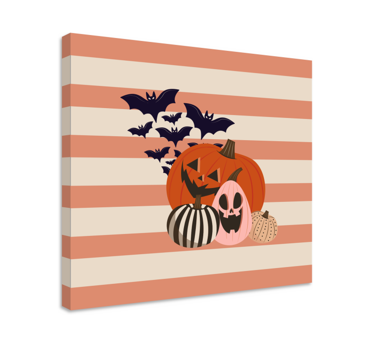 Canvas schilderij sport halloween pompoen verzameling - TenStickers