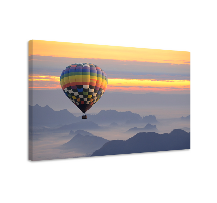 Canvas landschap kleurrijke luchtballon - TenStickers