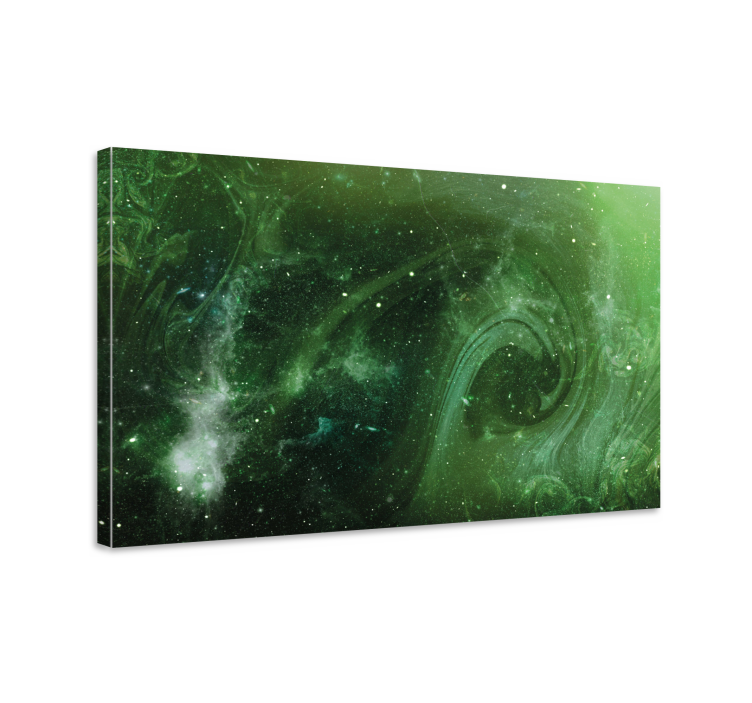Canvas schilderij abstract cosmicaanse groene draaing - TenStickers