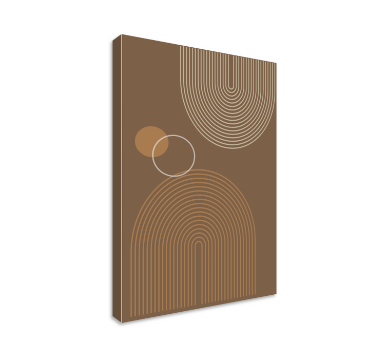 Geometrische canvas schilderij gebogen lijnpatronen - TenStickers