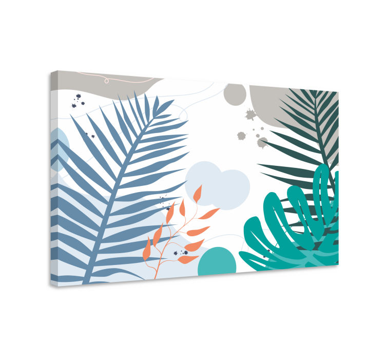 Canvas schilderij bloemen en planten moderne bladmotieven - TenStickers