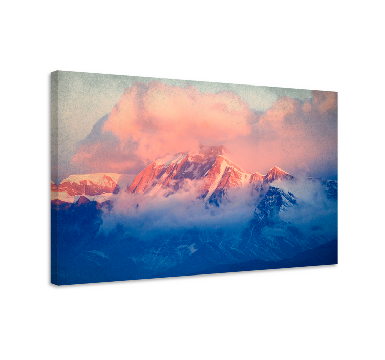 Canvas landschap bergtoppen zonsondergang - TenStickers