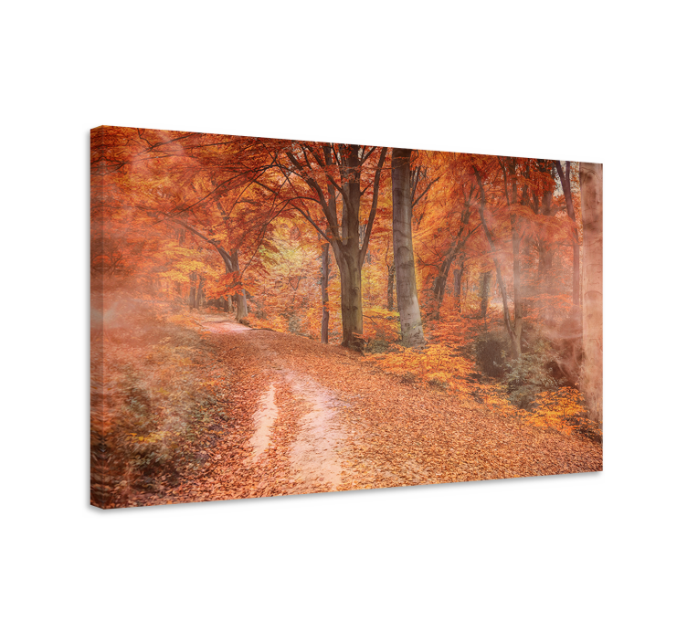Canvas landschap serene herfstpad - TenStickers