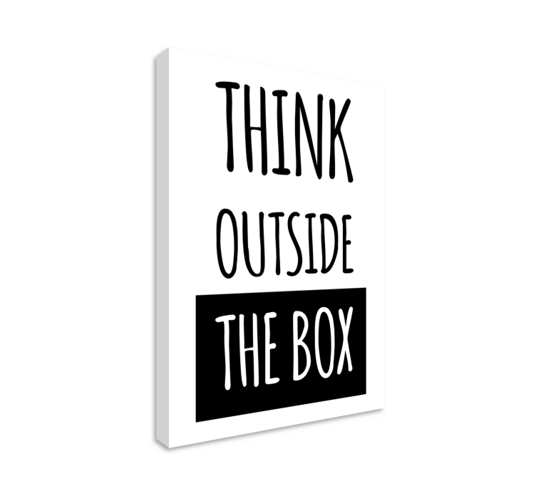 Canvas schilderij motivatie Denk buiten de doos - TenStickers