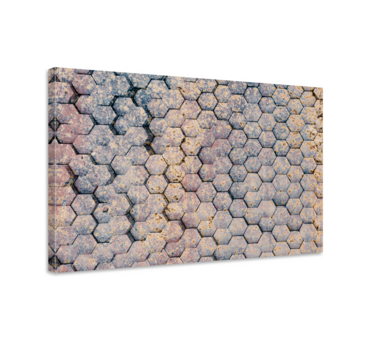 Geometrische canvas schilderij hexagonaal patroon ontwerp - TenStickers
