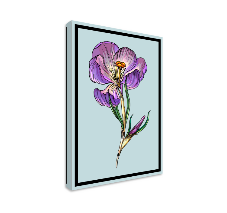 Canvas schilderij bloemen en planten paarse elegantie - TenStickers