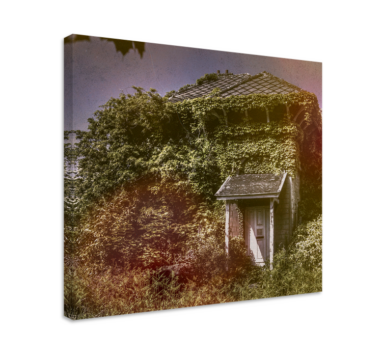 Canvas schilderij rustiek verlaten rustieke cottage - TenStickers