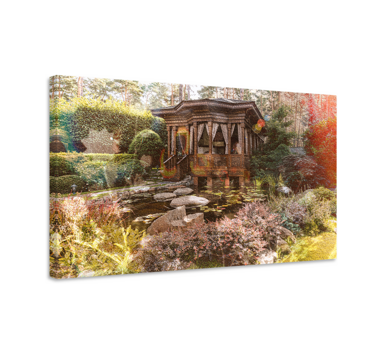 Canvas landschap serene tuin retreat - TenStickers