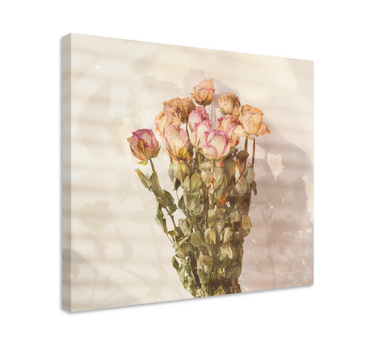 Canvas schilderij bloemen en planten rozenboeket - TenStickers