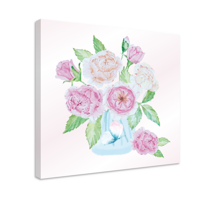 Canvas schilderij bloemen en planten boeket arrangement - TenStickers