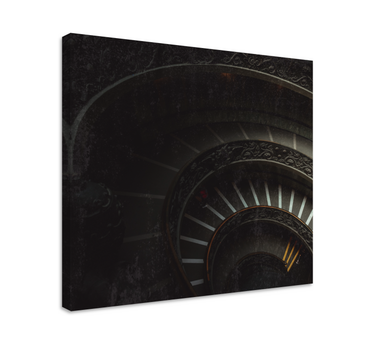 Canvas schilderij abstract spiraaltrap diepte - TenStickers