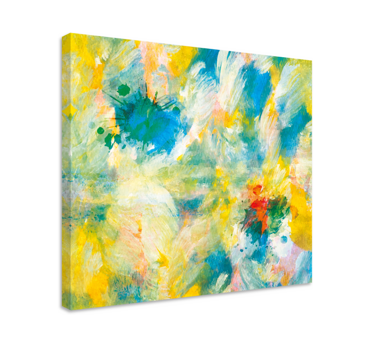 Canvas schilderij abstract levendige kleuren spetters - TenStickers