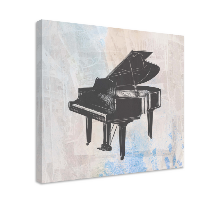 Canvas schilderij muziek grand piano stijl - TenStickers