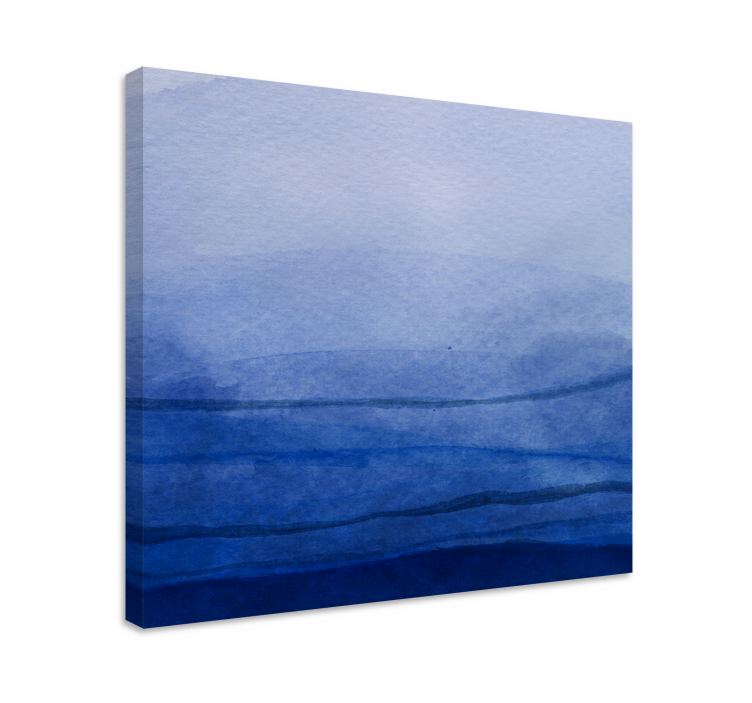 Canvas schilderij abstract gelaagde blauwe tinten - TenStickers