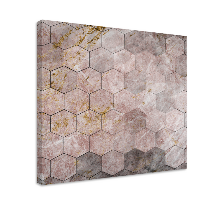 Hexagonaal textuurpatroon Geometrische canvas schilderij - TenStickers