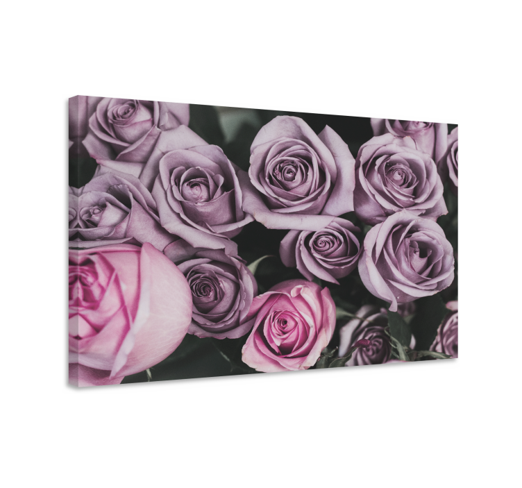 Canvas schilderij bloemen en planten rozenboeket display - TenStickers