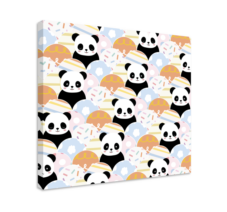 Canvas schilderij dieren speelse panda patronen - TenStickers