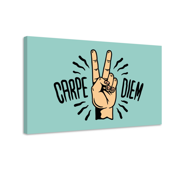Carpe diem handgebaar Canvas schilderij tekst - TenStickers