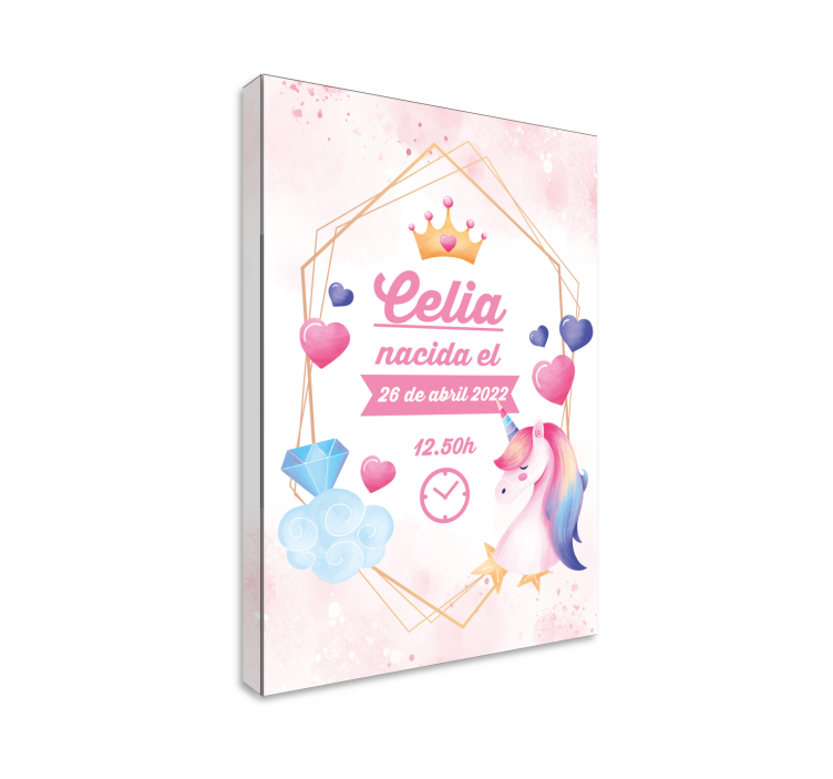 Celia's magische moment Canvas schilderij eenhoorn - TenStickers