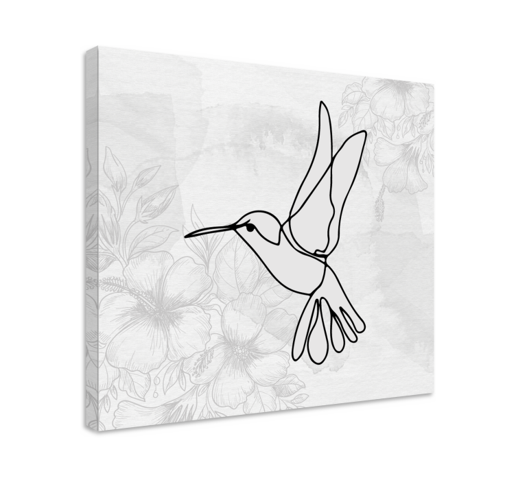 Canvas schilderij vogels elegante kolibrie silhouet - TenStickers