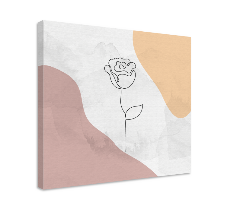 Canvas schilderij bloemen en planten elegante rozenlijn - TenStickers