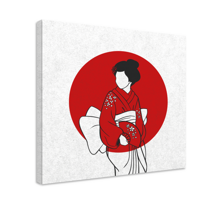 Canvas schilderij oriental traditionele kimono elegantie - TenStickers